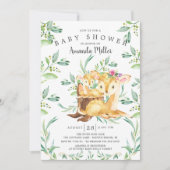 愛らしいベビー鹿とママ赤ちゃんシャワー招待状 招待状 (正面)