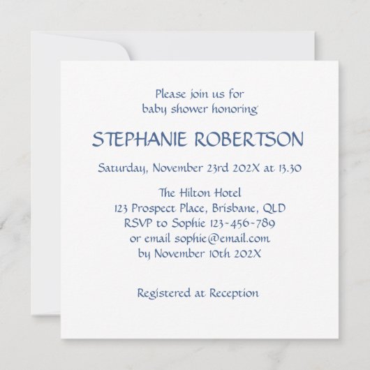 愛らしいベビー鹿の冬をテーマパーソナライズされた 招待状 (裏面)