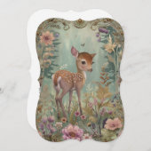 愛らしいベビー鹿の誕生のお知らせ (正面/裏面)