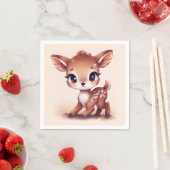 愛らしいベビー鹿 スタンダードカクテルナプキン (インサイチュ)