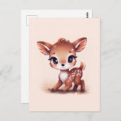 愛らしいベビー鹿 ポストカード (正面/裏面)