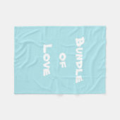 愛らしいベビー"愛のバンドル"ソフトアクアブルー フリースブランケット (正面(横))