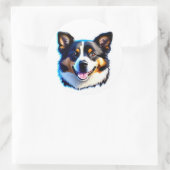 愛らしいベルネーゼの子犬ハッピードッグデザイン ラウンドシール (バッグ)