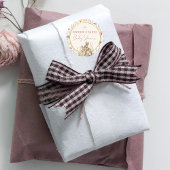 愛らしいベージュワイルドフラワーベビーシャワーバニーデュオ ラウンドシール