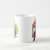 愛らしいペキンロビン 鳥のつがい コーヒーマグカップ (中央)
