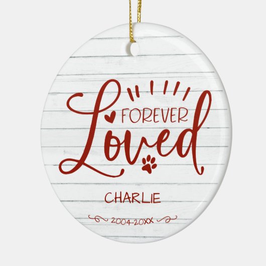 愛らしいペットの猫または犬のメモリアル写真 セラミックオーナメント (左)
