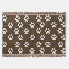 愛らしいペットの足のプリントパターン スローブランケット