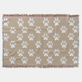 愛らしいペットの足のプリントパターン スローブランケット