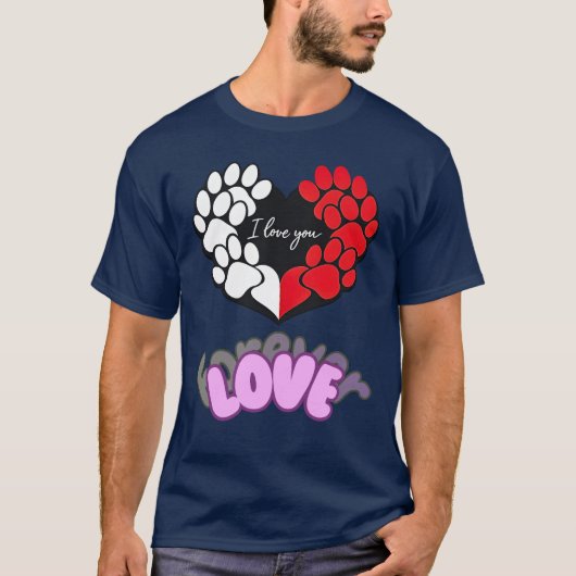 愛らしいペットハートTシャツ Tシャツ (正面)