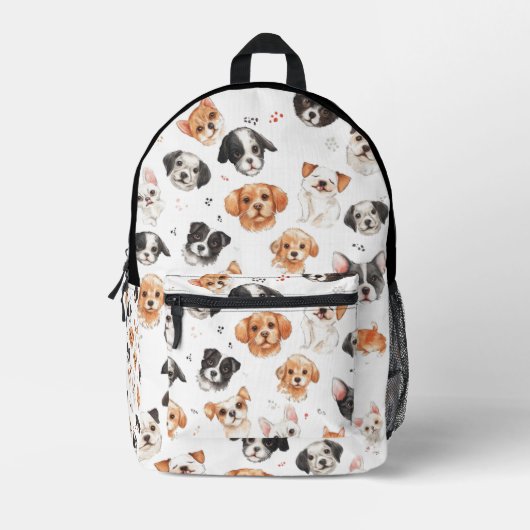愛らしいペット柄バックパック プリントバックパック (正面)