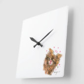 愛らしいペット – テーマの正方形の壁時計 スクエア壁時計 (傾斜)