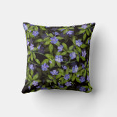 愛らしいペリウィンクル日パターン |黒 | クッション (裏面)