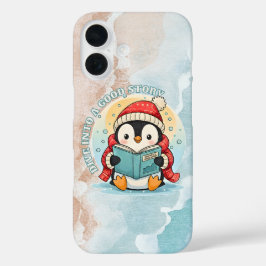 愛らしいペンギンが本を読む　ブック好きなiPhoneケース iPhone 16ケース