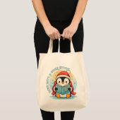 愛らしいペンギンのエコロジー・グローサリー トートバッグ (正面(商品))