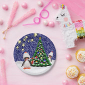 愛らしいペンギンのオーナメントのクリスマスの楽園 ペーパープレート (パーティー)