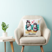 愛らしいペンギンのカップル、恋愛中の動物たち クッション (椅子)