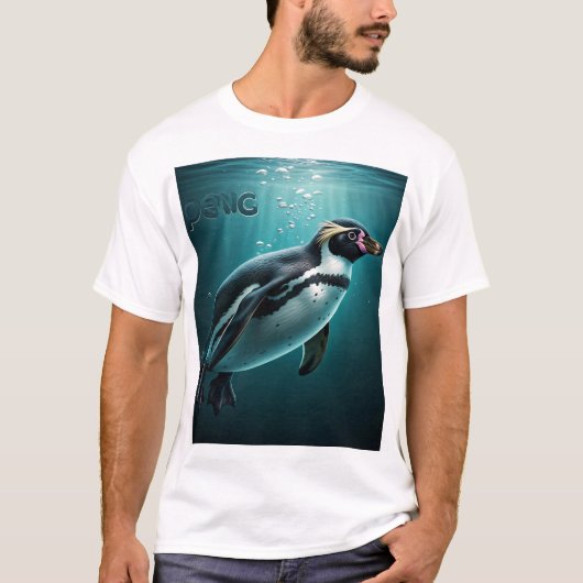 愛らしいペンギンのスプラッシュTシャツ Tシャツ (正面)