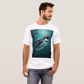 愛らしいペンギンのスプラッシュTシャツ Tシャツ (正面フル)