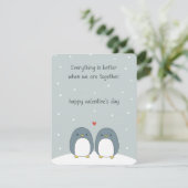 愛らしいペンギンのラブバレンタインカード 彼・彼女に シーズンカード (スタンド正面)