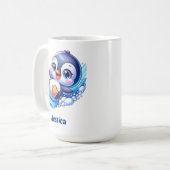 愛らしいペンギンの氷滑り コーヒーマグカップ (正面左)