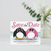 愛らしいペンギンのSave the Dateのお知らせ セーブザデート (スタンド正面)