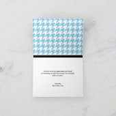 愛らしいペンギンブルー&ホワイトカー千鳥格子のド サンキューカード (内部)