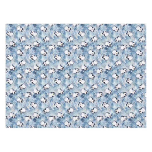 愛らしいペンギン冬の赤ちゃんシャワーテーブルクロス テーブルクロス (正面(横))