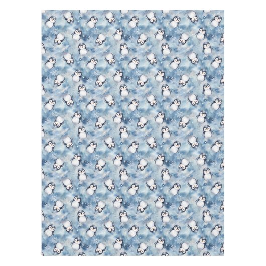 愛らしいペンギン冬の赤ちゃんシャワーテーブルクロス テーブルクロス (正面)