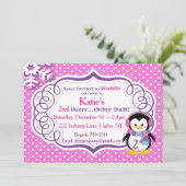 愛らしいペンギン招待状 招待状 (スタンド正面)