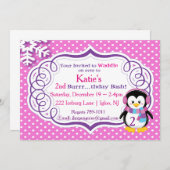 愛らしいペンギン招待状 招待状 (正面/裏面)