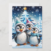 愛らしいペンギン3羽 招待状 (裏面)