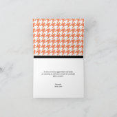 愛らしいペンギン オレンジ & ホワイト ハウンドトゥース カード (内部)