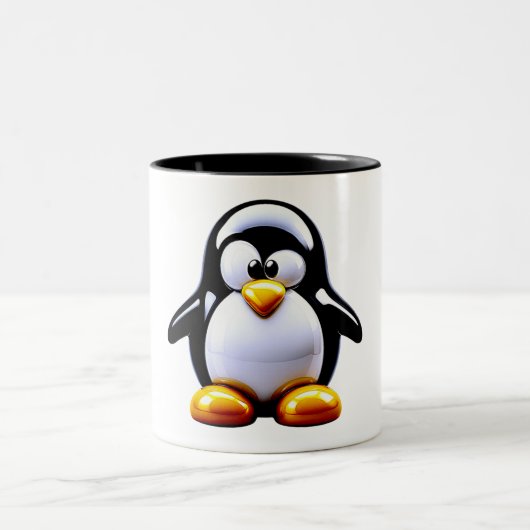 愛らしいペンギン ツートーンマグカップ (中央)