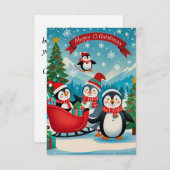 愛らしいペンギン 招待状 (正面/裏面)