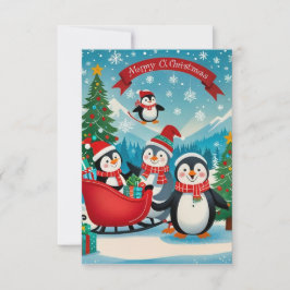 愛らしいペンギン 招待状