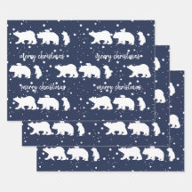 愛らしいホッキョクグマ家族クリスマスブルー