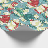 愛らしいホッキョクグマ ラッピングペーパー (角)