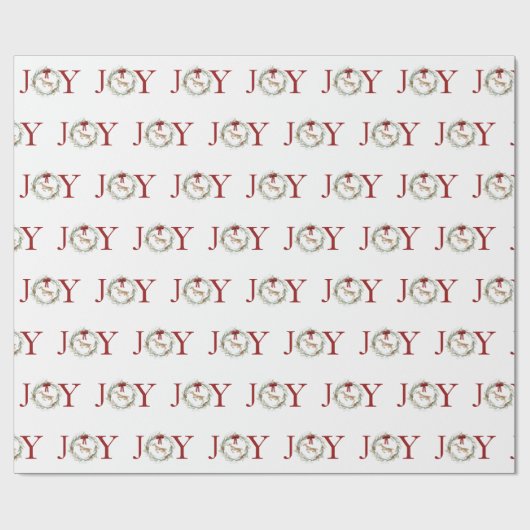 愛らしいホリデークリスマスレッドジョイリースギフト ラッピングペーパー (フラット)