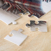 愛らしいホリデークリスマス格言 ジグソーパズル (側面)