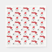 愛らしいホワイトホリデーベアパーティー スタンダードランチョンナプキン (正面)