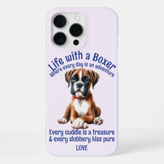 愛らしいボクサー犬の生活 iPhoneケース (裏面)