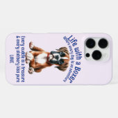 愛らしいボクサー犬の生活 iPhoneケース (裏面横)