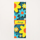 愛らしいボヘミアンヒッピー黄色の花 ヨガマット (正面)