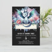 愛らしいボホドラゴン誕生日 招待状 (スタンド正面)