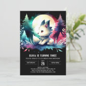 愛らしいボホーウルフ誕生日 招待状 (スタンド正面)