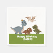 愛らしいボホー恐竜パーティー スタンダードカクテルナプキン (正面)