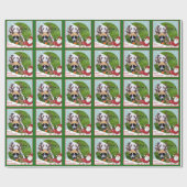 愛らしいボーダーコリーのトナカイのクリスマスの包むこと ラッピングペーパー (フラット)