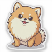 愛らしいポメラニア犬の喜び、かわいいスタイル、小 シール (正面)