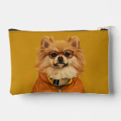 愛らしいポメラニア犬メイクアップバッグ アクセサリーポーチ (裏面)