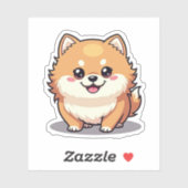 愛らしいポメラニア犬、かわいいかわいい、小 シール (シート)
